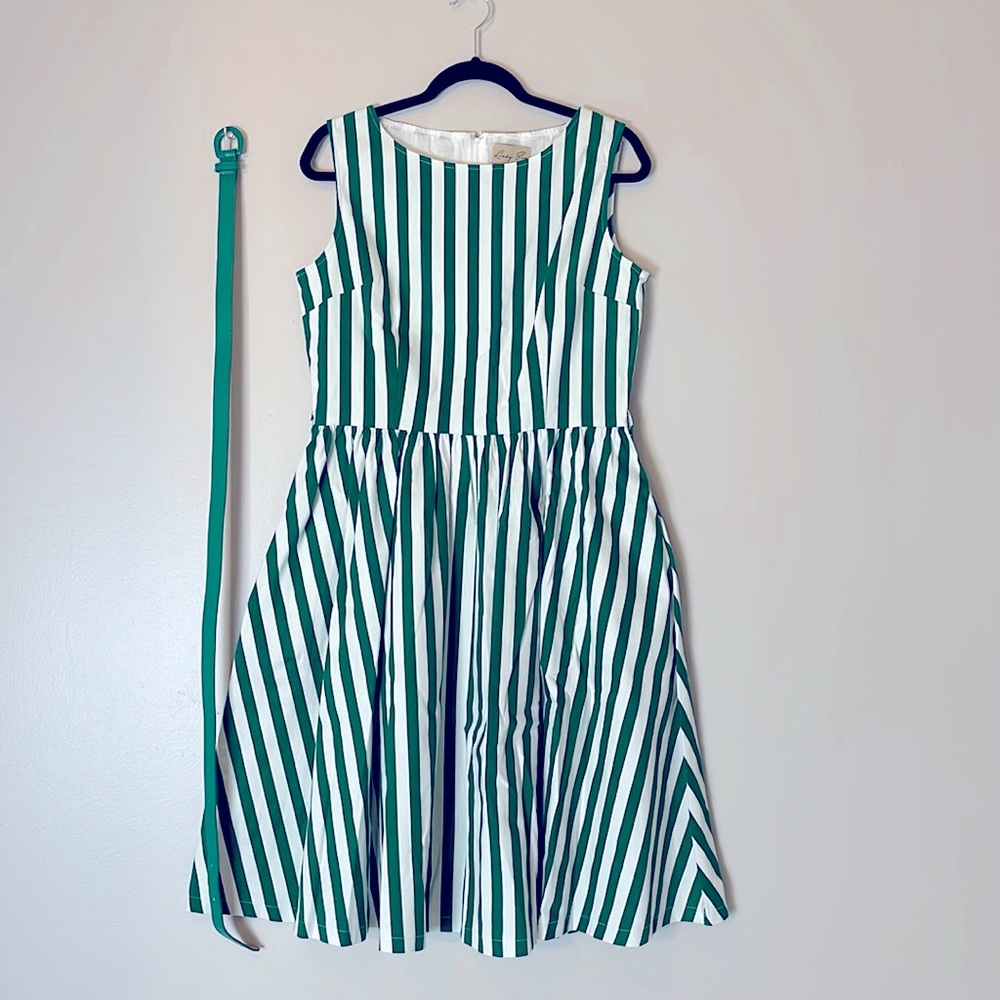 NWT Lindy Bop Audrey Stripe Sleeveless Dress